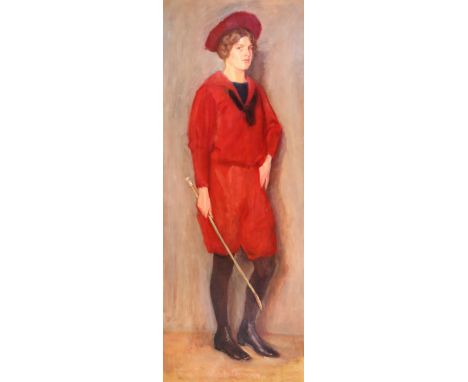 {Hans von Faber du Faur. 1863 Stuttgart - 1940 München.} Sign. und 1911 dat. Verso bet. "Jeune fille en rouge", Ausstellungse