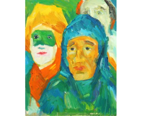 {Karl Schwärzler. 1907 - Lustenau - 1990. Studierte in Wien, u.a. bei Carl Fahringer.} Verso Nachlaßstempel. Drei "Mäschkerle