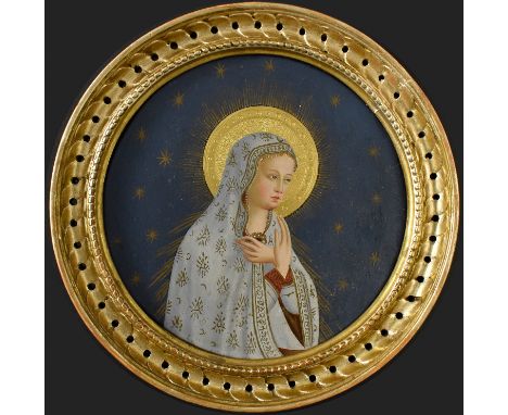 {Madonna della Pace} nach Fra Beato Angelico. Rs. bez. Gaetano Sani. Öl. Ø 13 cm. R