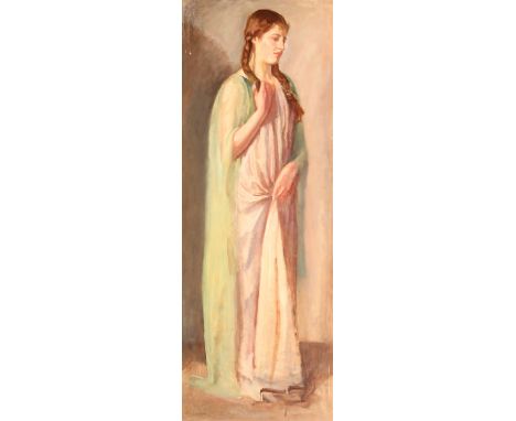 {Hans von Faber du Faur. 1863 Stuttgart - 1940 München.} Sign. Verso bet. "Junges Mädchen in Grün" (lebensgroßes Portrait). Ö