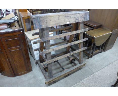 A vintage pine saddle rack 