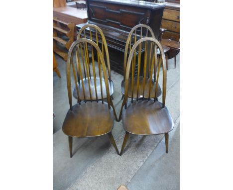 A set of Ercol Golden Dawn elm and beech Quaker chairs 