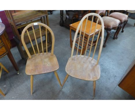 An Ercol Blonde Windsor chair and a Quaker chair, both a/f 