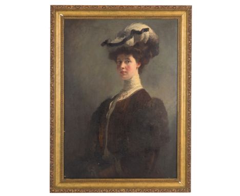 WILLIAM ORPEN&nbsp;(Attr.) (Stillorgan, 1878 - Londra, 1931).Oil painting on canvas depicting "PORTRAIT OF A GENTLEWOMAN". Si