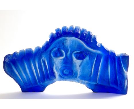 PAOLO SANTINI (Firenze 1929-Parigi 2020). Cobalt blue glass paste sculpture titled "ECLATEMENT". Signed on the back. Numbered