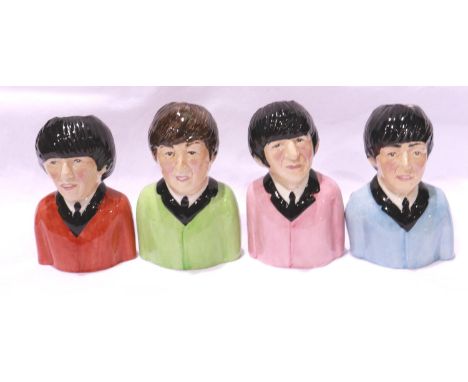 Set of four limited edition Beatle character jugs, no 608, H: 12 cm, no cracks or chips. P&amp;P Group 2 (£18+VAT for the fir