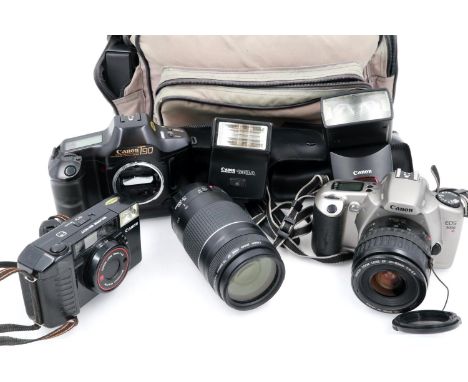 Canon camera outfit and lenses, untested. P&amp;P Group 2 (£18+VAT for the first lot and £3+VAT for subsequent lots) 