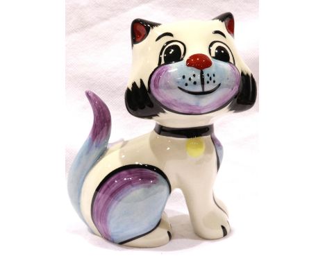 Lorna Bailey cat, Queenie, H: 13 cm, no cracks or chips. P&amp;P Group 1 (£14+VAT for the first lot and £1+VAT for subsequent