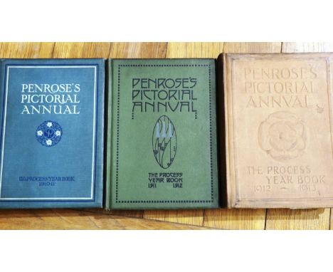 Penroses Pictorial annual in three volumes, 1910-11, 1911-12 and 1912-13. P&amp;P Group 2 (£18+VAT for the first lot and £3+V