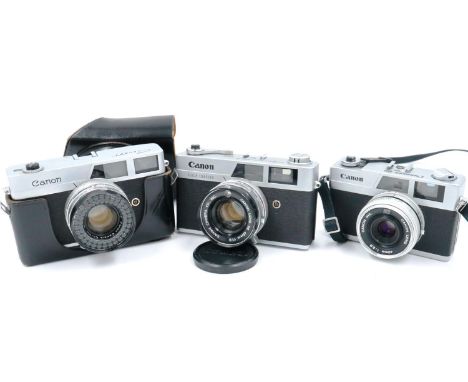 Three Canon Rangefinder cameras, QL19, Cannonet 28, Cannonet. P&amp;P Group 2 (£18+VAT for the first lot and £3+VAT for subse