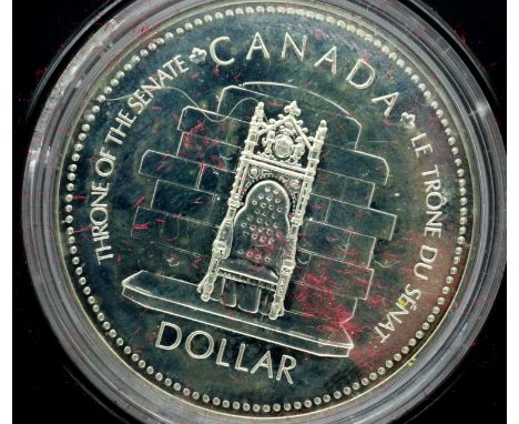 Cased Silver Jubilee Canadian dollar. P&amp;P Group 1 (£14+VAT for the first lot and £1+VAT for subsequent lots) 