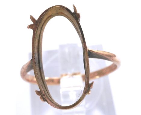 9ct rose gold ring, lacking stone, size N, 1.6g. P&amp;P Group 1 (£14+VAT for the first lot and £1+VAT for subsequent lots) 