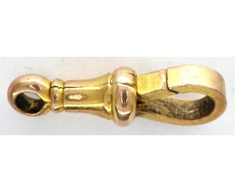 9ct gold watch chain clip, 2.0g. P&amp;P Group 1 (£14+VAT for the first lot and £1+VAT for subsequent lots) 