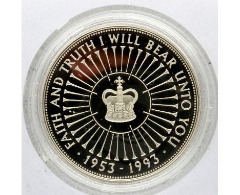 Cased Coronation 40th anniversary silver proof crown. P&amp;P Group 1 (£14+VAT for the first lot and £1+VAT for subsequent lo