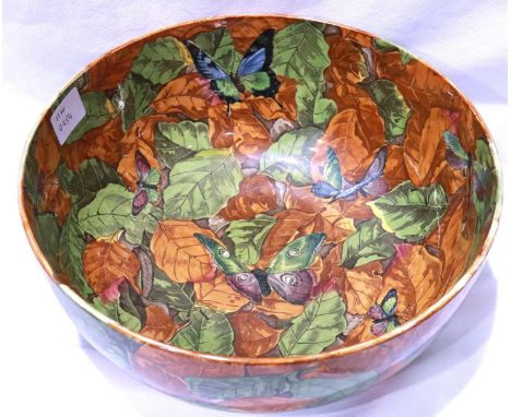 Copeland Spode fishmongers company butterfly dish, D: 23 cm, crack to rim. P&amp;P Group 1 (£14+VAT for the first lot and £1+