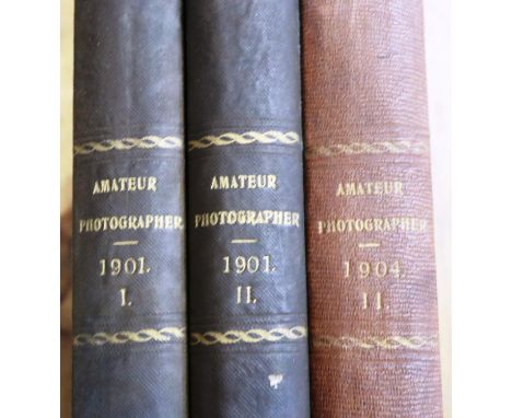Amateur Photographer bound magazine volume XL 1904, July - December and 1901 January - December (three volumes). P&amp;P Grou