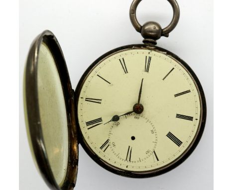 Hallmarked silver pocket watch, Chester assay, not working at lotting. P&amp;P Group 1 (£14+VAT for the first lot and £1+VAT 