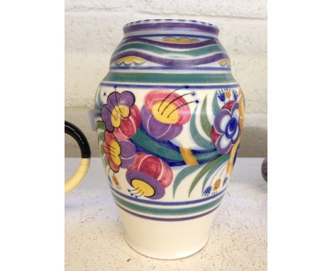 A Poole Pottery vase, shape 599, decorated in the YO pattern by Phyllis Ryall (8.5").