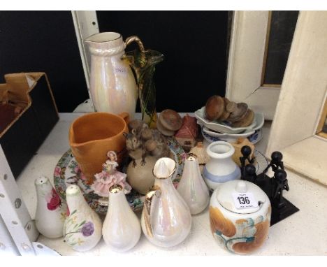 A small quantity of various china and glass to include Poole, Radford and others.