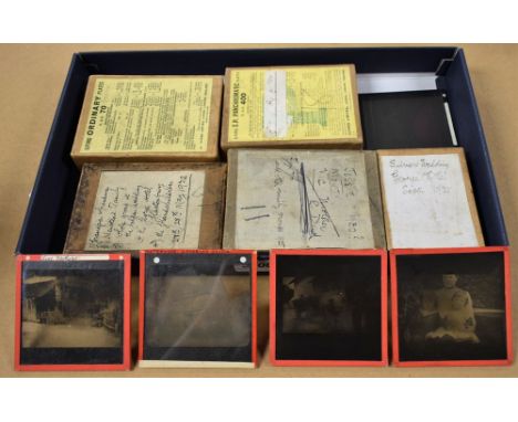 A collection of plate glass slides, topographical, portrait, others, early 20th century and later 
