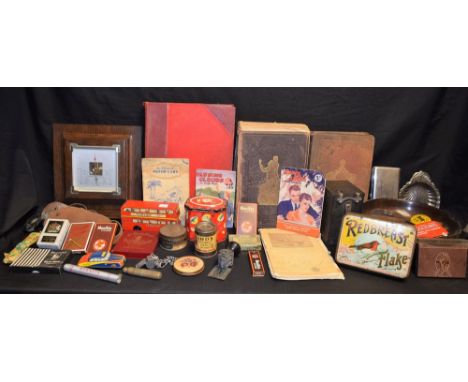 Boxes and Objects - Doncella Coronets cigars; Manikin cigars; others; a Brownie camera; Advertising tins; yo-yo; bicycle pump