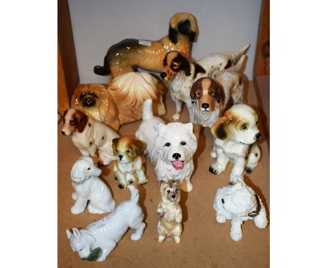 A Royal Doulton model of a dog, HN2589; others including Royal Copenhagen, Goebel, etc (12)