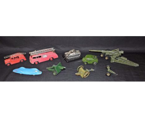 Die Cast Vehicles - Corgi Toys, 153 Proteus Campbell Bluebird; Dinky Toys 250 (25H) fire engine;  another 955;  Crescent Toys