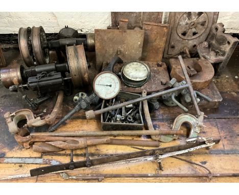 Industrial machinery and tools etc - a Mossberg Wrench Co. Sim-Pull, and another similar;  gauges, Newey Bros. Ltd. Clamp;  c