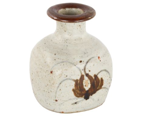 DAVID LEACH for Lowerdown Pottery, a small brush decorated vase, with maker and pottery stamp to base, height 10cmGood condit