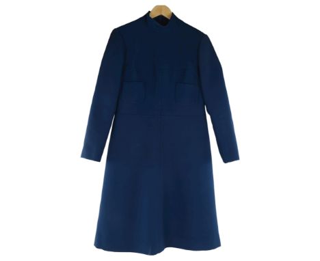 CHRITIAN DIOR, London a 1960s' Diorling dress in teal fabric, fully linedGood original condition, light wear, some staining t