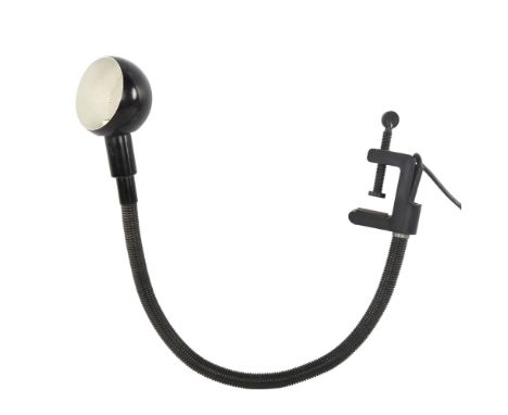 ISAO HOSOE for Valenti Luce, a 1970s' Hebi desk lamp with clamp.Some paint chips to shade, otherwise good original condition.