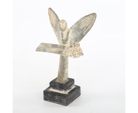 JOHN MALTBY (1936-2020), a studio pottery Guardian Angel with flowers, impressed makers mark and signed to base, height 20cmG