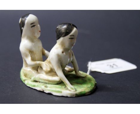 An early Oriental ceramic erotic figure group 