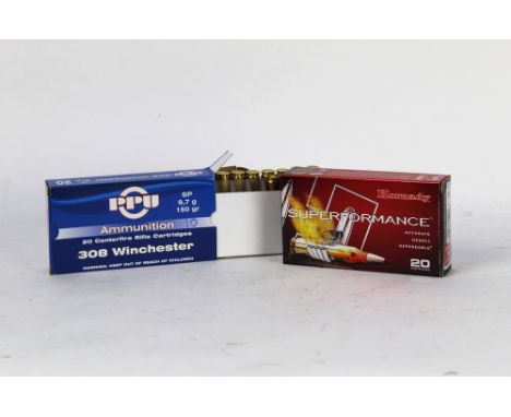 Thirty five cal 308 Winchester rifle cartridges, 150 grain to include Hornady Superformance SST.  FIREARMS CERTIFICATE REQUIR