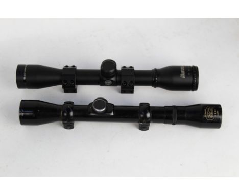 Pecar Berlin Germany a 4 x 81 light scope.  Serial No. 40216 with mounts, together with a Hawke Sport HD 4 x 32 telescopic si