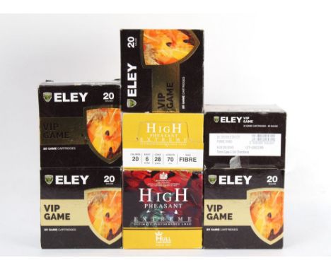 One hundred and seventy five 20 bore shotgun cartridges, to include one hundred and twenty five Eley VIP Game 28 gram 6 shot 