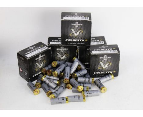 +/- One hundred and fifty Gamebore Velocity 12 bore shotgun cartridges, shot size 6, 30 grams, 70 mm chamber, fibre wad.  SHO
