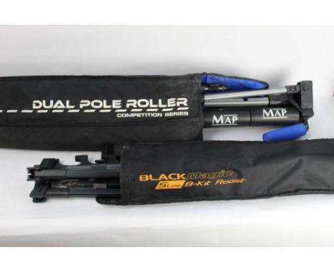 A Map dual pole roller Competition Series, together with a Browning Black Magic 5 line 8-kit roost