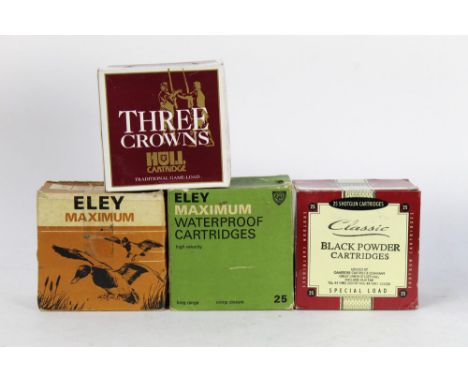One hundred shotgun cartridges, 12 bore to include Eley Maximum, Gamebore black powder etc.  SHOTGUN CERTIFICATE REQUIRED.  W