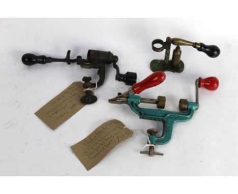 Three pieces of vintage reloading equipment, to include roll turnover machines and capper de capper