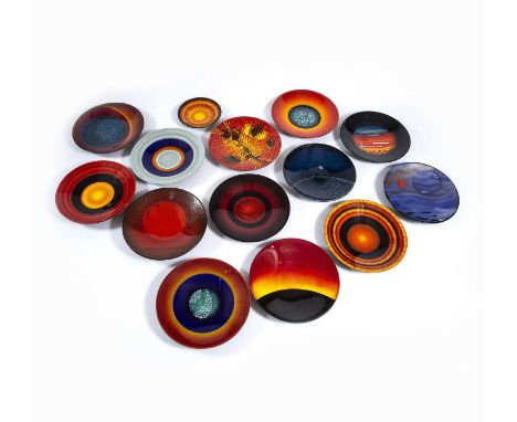 Alan Clarke for Poole PotteryThe Planets, circa 2000the complete set of nine glazed plateseach numbered 117 from a limited ed