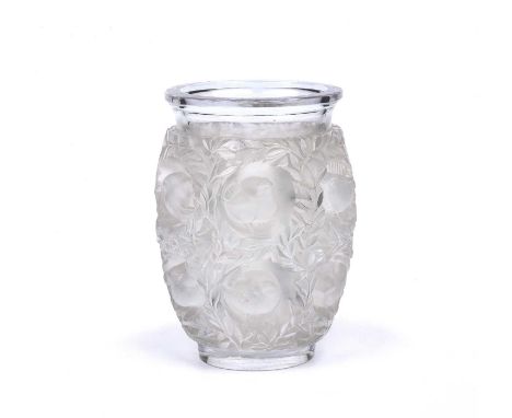 René Lalique (1860-1945)Bagatelle vasemoulded glassetched 'Lalique, France'17.3cm high.Overall signs of wear and scratches, p