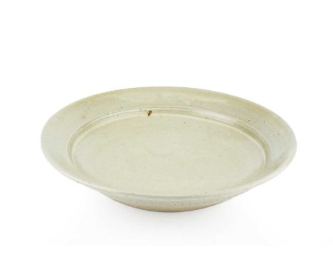 Richard Batterham (1936-2021)Chargerpale green ash glaze37.5cm diameter.