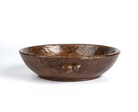 Robert Thompson of Kilburn (1876-1955)Mouseman early bowl, circa 1940oak with adzed surfacecarved mouse signature25cm diamete