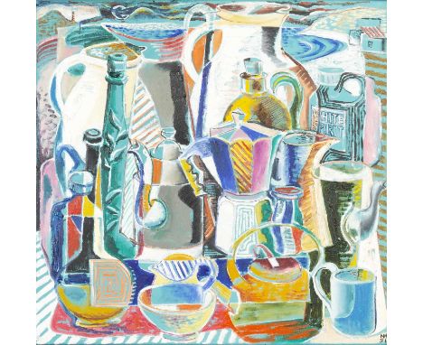 Nicholas Hamper (b.1956)Beach Still Life, 2011signed with initials and dated (lower right)oil on canvas61 x 61cm.