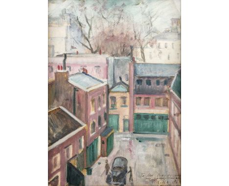 Elemér Kézdi-Kovács (1898-1976)Street Scene, 1942signed, dated, and inscribed 'To Mrs Diener, with my compliments, E. K. Kezd