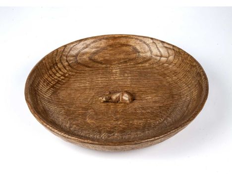 Robert Thompson of Kilburn (1876-1955)Mouseman bowl, circa 1970oak with an unusual wavy graincarved mouse signature to centre