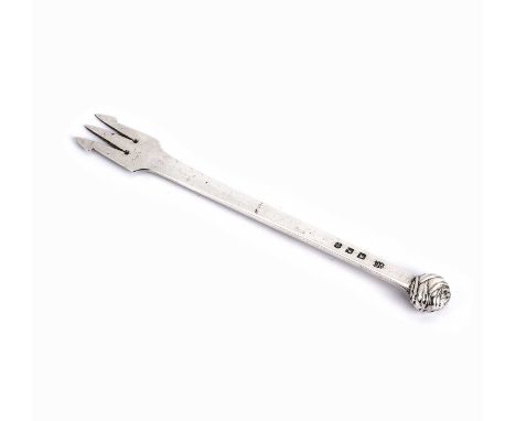 Omar Ramsden (1873-1939)An Arts and Crafts pickle forksilver, with tapered handle and pinecone ball finial,London 193812.5cm 