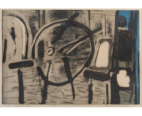 John Brunsdon (1933-2014)Studio Interior VI, circa 1960signed and titled in pencil (in the margin)etching and aquatint48 x 58