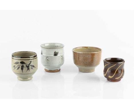 Jim Malone (b.1946)Tea bowlgrey glaze with impressed detailimpressed potter's and pottery seals10cm high; a Winchcombe potter